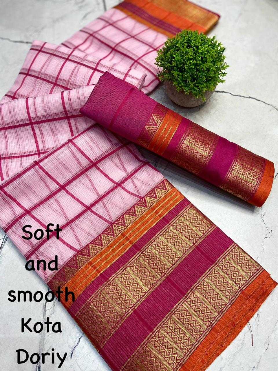 YNF SOFT KOTA RWC 06 SAREES WHOLESALE COTTON LINENE LADIEDS KOTA DORIA SAREES MANUFACTURER